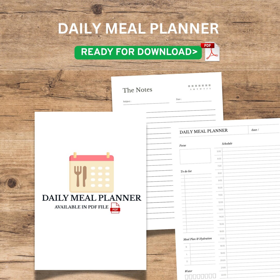 Menu Sheet.pdf Daily Meal Planner Printable, Weekly Menu Planner PDF, Meal Prep ...