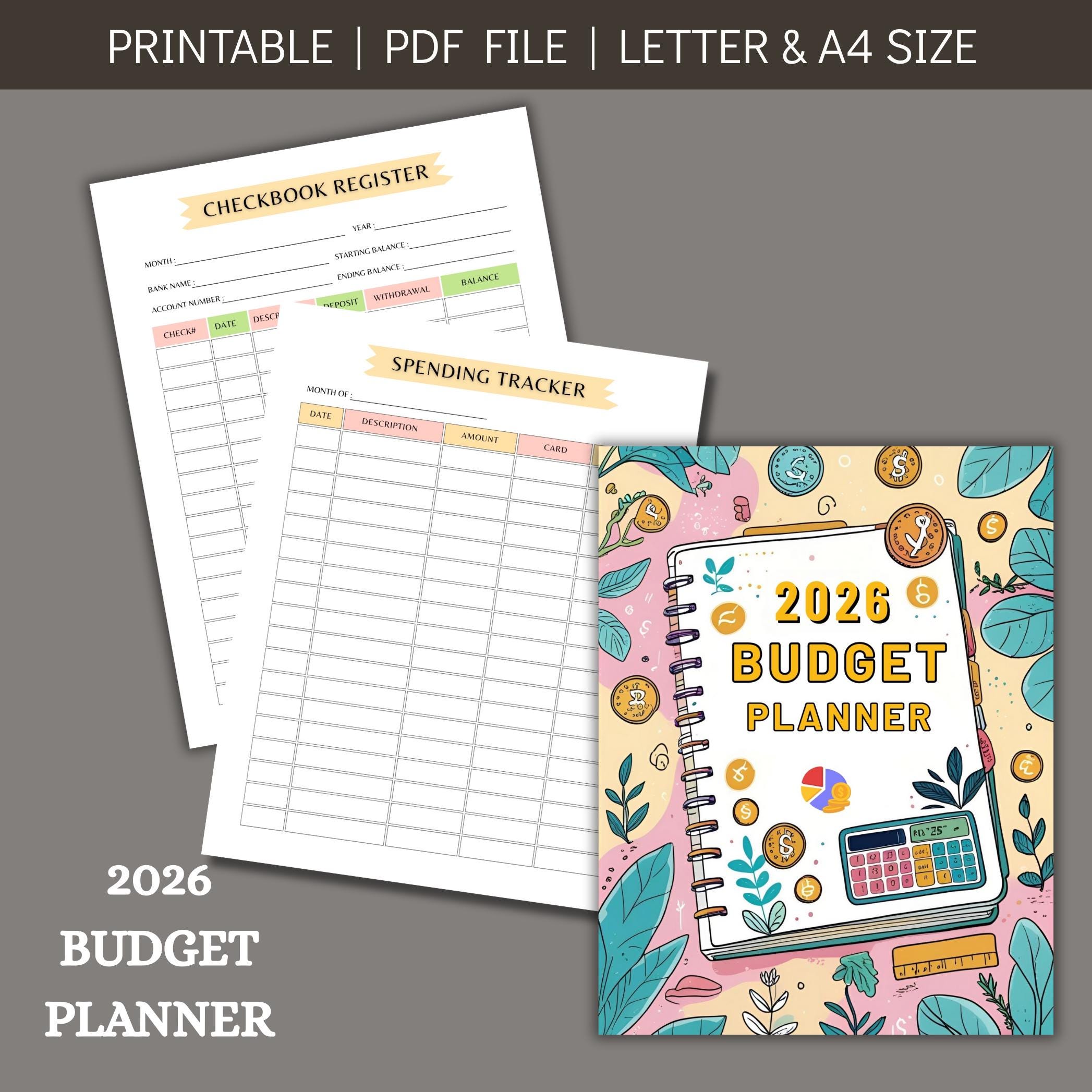 2026 Budget Planner Printable | Financial Planner | Monthly Budget