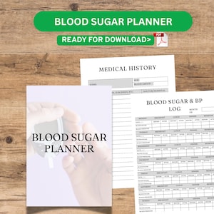 Blood Sugar Tracker Log Book | Diabetes Planner Journal | Glucose Monitor Organizer | Health Wellness Planner | Diabetic Care Gift