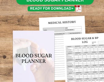 Blood Sugar Tracker | Diabetes Management, Health Wellness (PDF Pattern) Instant Download