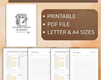 Dagplanner voor studenten afdrukbaar, studierooster (pdf-download) Directe download