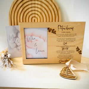 Patenbrief zur Taufe für Taufpaten Fotorahmen Patenurkunde Personalisiertes Geschenk vom Taufkind Paten Patentante Geschenkidee Patenonkel