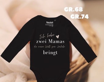 Babybody|Geburt|personalisiert|Geschenk| Bio-Baumwolle|Nachhaltig|Regenbogenfamilie|LGBT|zwei Mamas|zwei Papas|Statement|Ansage|Body