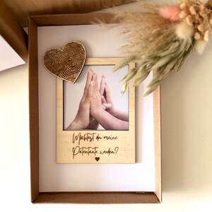 Patentante Patenonkel Geschenk Taufe Besondere Frage/Geschenkbox mit Kärtchen/Willst du meine Patentante/Patenonkel werden/m. Personal.