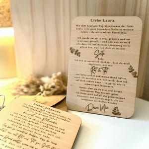 Patenbrief personalisiert zur Taufe -Taufpaten Geschenk auf Holz- Personalisiertes Geschenk-Patentante Geschenkidee Patenonkel Patenurku