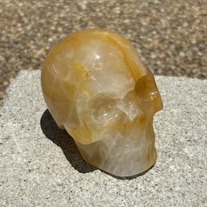 Golden healer quartz skull