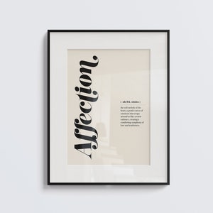 Uczucie DO DRUKU sztuka ścienna, definicja uczucia, wydruk słownikowy, sztuka ścienna do druku, plakat do dekoracji domu, plakat minimalistyczny