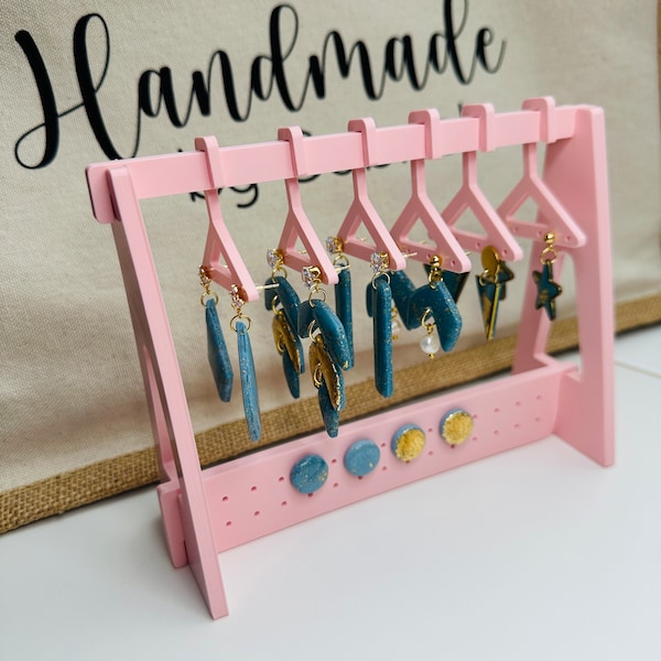 Mini Garderobe für Ohrringe mit 10 Mini Kleiderbügeln, Schmuckständer/ Ohrring Ständer, Aufbewahrung, Organizer