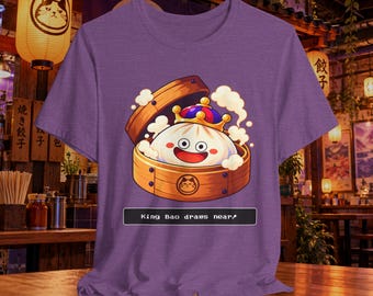 Camiseta de Dragon Quest King Slime como bao al vapor, JRPG, regalo para fans de videojuegos, dim sum