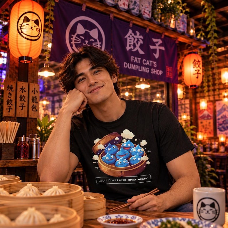 Camiseta de Dragon Quest Slime como albóndigas de sopa, JRPG, regalo para fans de videojuegos, Dim Sum imagen 10