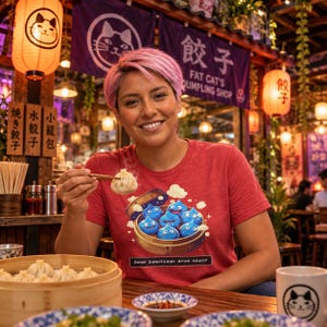 Camiseta de Dragon Quest Slime como albóndigas de sopa, JRPG, regalo para fans de videojuegos, Dim Sum imagen 4