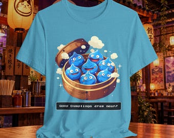 Dragon Quest Slime as Soup Dumplings T-Shirt, JRPG, Video Game Fan Gift, Dim Sum