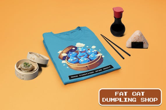 Dragon Quest Slime as Soup Dumplings T-Shirt, JRPG, Video Game Fan Gift, Dim Sum