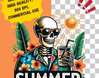 Hello Summer Shirt, Skeleton Summer Shirt, Skeleton Png, Funny Skeleton Png, Snarky Skeleton Png Vacation Sublimation Design, Commercial Use