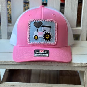 Pink & White - Love Tractor - Trucker Hat  / Widespread Panic Inspired / Richardson Brand Hat