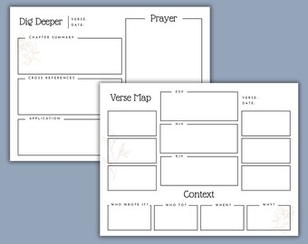 Floral Verse Map Printable - PDF and Canva Template