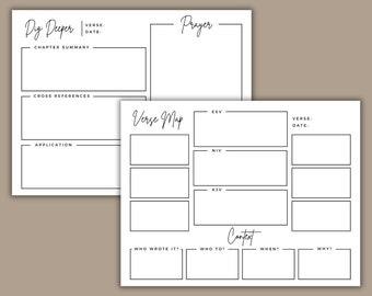 Minimalist Verse Map Printable - PDF and Canva Template