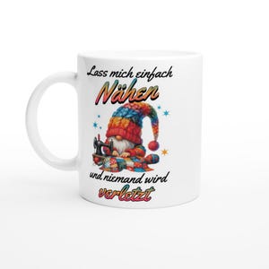 Funny sewing mug with cheeky saying for seamstress