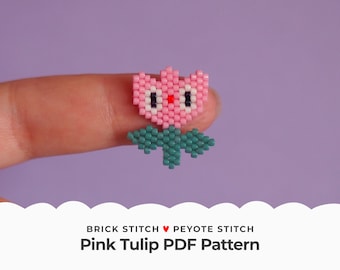 Sparrow Brick Stitch Pattern, Cute Brown Bird Peyote Stitch
