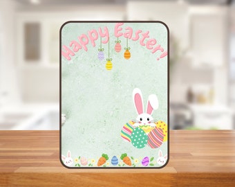 Cartoline di Pasqua / Cartoline di buona Pasqua / Adesivi digitali / Cartoline con coniglietto pasquale / Carte digitali / Download digitale /Cartoline d'auguri di Pasqua / Colorazione /