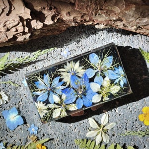Pressed Flower 7-Day Pill Case: Metal Medicine Organizer