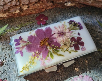 Echte gepresste Blumen Pillendose: 7 Tage Wochenplaner