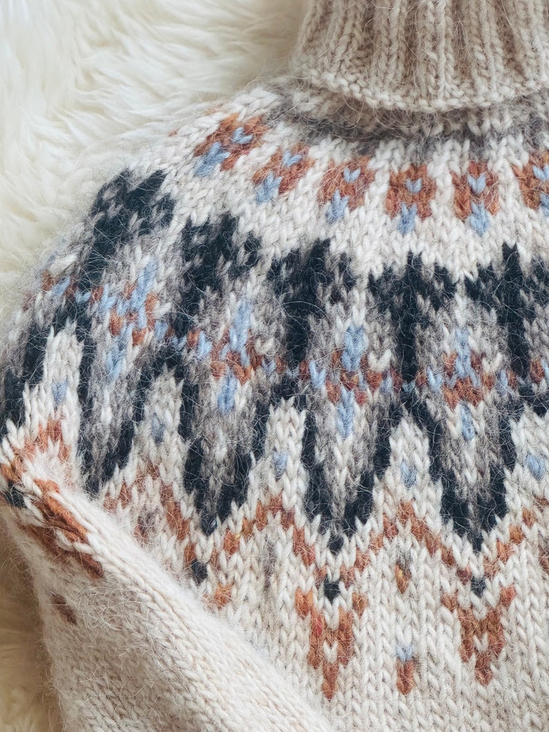 Lopapeysa icelandic sweater in pure icalandic lopi yarn Ulfur polar zdjęcie 5