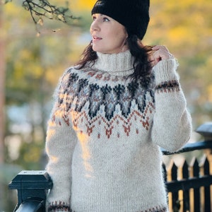 Lopapeysa icelandic sweater in pure icalandic lopi yarn Ulfur polar zdjęcie 3