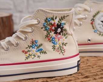 Personalized shoes, Embroidery,Embroidery shoe, Handmade, Chuck Taylor 1970s,Customized,Personalized,Flower shoes, gifts for her