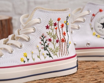 Personalized shoes, Embroidery,Embroidery shoe, Handmade, Chuck Taylor 1970s,Customized,Personalized,Flower shoes, gifts for her