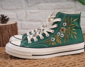 Personalized shoes, Embroidery,Embroidery shoe, Handmade, Chuck Taylor 1970s,Customized,Personalized,Flower shoes, gifts for her