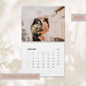 2025 Custom Photo Calendar, Personalized Calendar, 12 Month Calendar, Monthly Wall Calendar