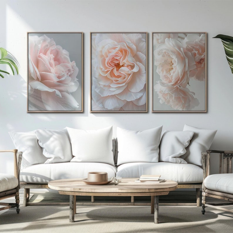 Elegant Blush Pink Peony Digital Art Set - Etsy