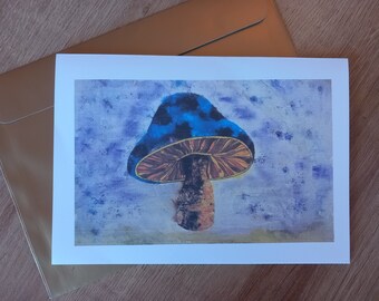 Purple Mushroom Greetings Card