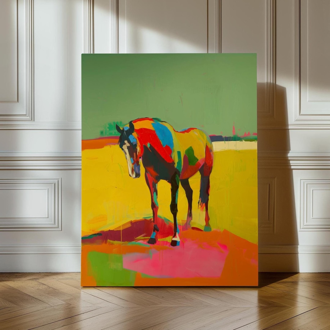 Colorful Horse Wall Art - Modern Equestrian Painting - Abstract Horse ...