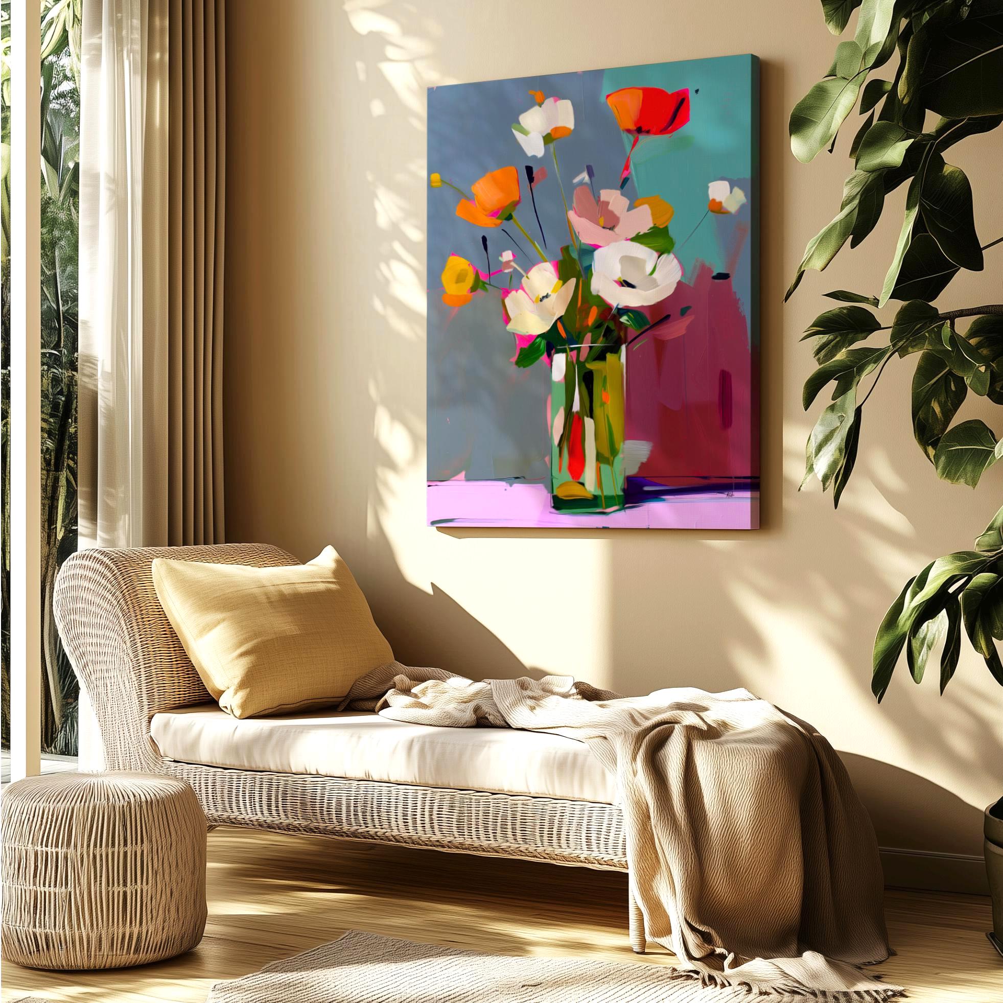 Modern Floral Abstract Wall Art Print - Colorful Flower Painting ...