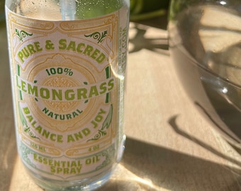 Organic Pure & Sacred™ Lemongrass energy cleansing spray for Balance and Joy