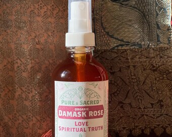 Organic Pure & Sacred™ Damask Rose energy cleansing spray