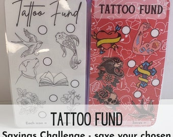 Laminated Tattoo Fund Savings Tracker - A6 Binder Cash Envelope