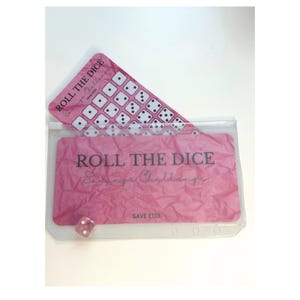 Rollen Sie die Würfel-Challenge - Lalaminierte Spar-Challenge | A6 Sammelmappe | Cash Umschlag | Ersparnis-Tracker | Cashwrap- Rosa | Speichern Sie 133