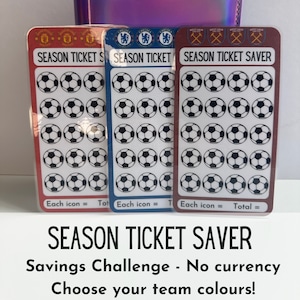 Football Season Card Spar-Challenge - Laminierter Spar-Tracker | A6 Sammelmappe | Cash Umschlag | Ersparnis-Tracker | Cash-Füllung