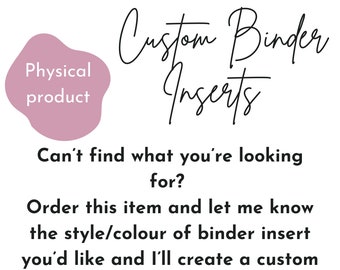 Custom Cash Wallet Binder Inserts – Set of 6, A6/A7