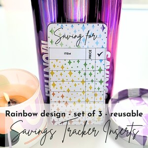 3er Set Geldumschlag Wunschliste - Regenbogen Design - Auswahl der Laminierung.Trage deine Spareinlagen in deinen Sparbüchern zusammen!