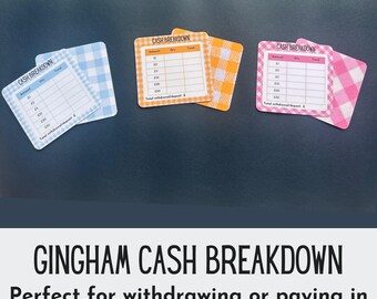 Reusable Cash Breakdown Slip, Bank Teller Deposit, Cash Stuffing