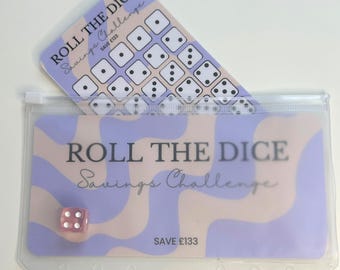 Dice Savings Challenge – Purple Waves Tracker, A6 Binder