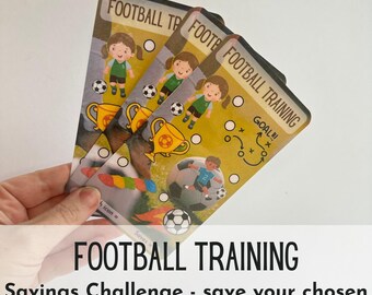 Football Training Savings Challenge - Laminated Cash Tracker