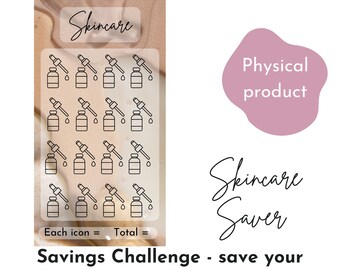 Laminated Skincare Savings Tracker - A6 Cash Envelope Challenge