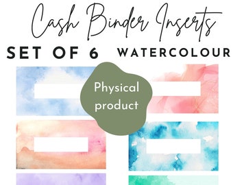 Sobres de efectivo con acuarela - Carpeta A6/A7, juego de 6