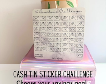 Marble Design Savings Challenge Stickers | Cash Stuffing