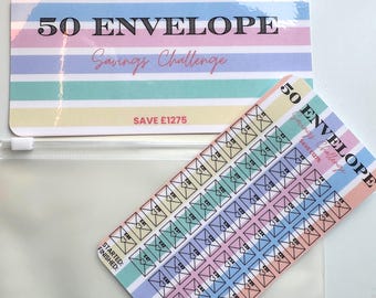 Pastel Stripe 50 Envelope Savings Challenge – A6 Binder Tracker